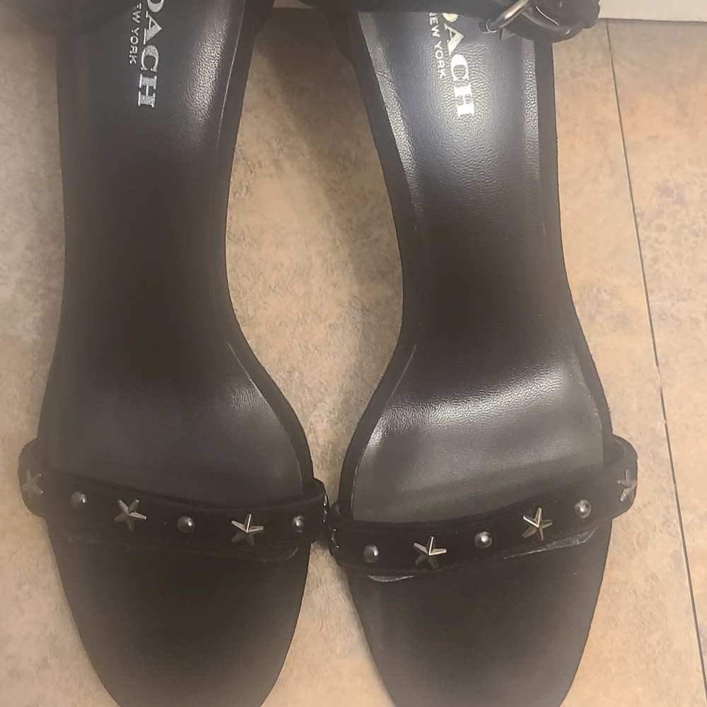Coach Black Heels with Elegant Studs